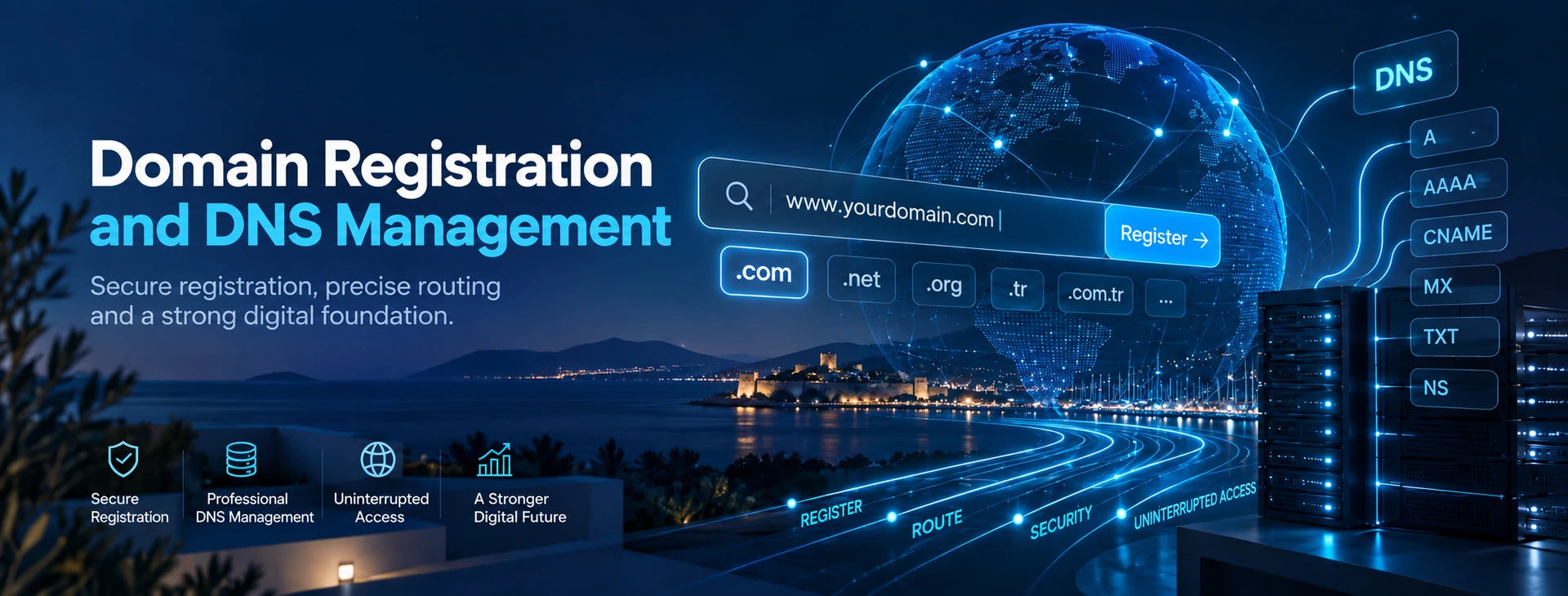 Domain Registration & DNS Management — Bodrumlu.net service banner