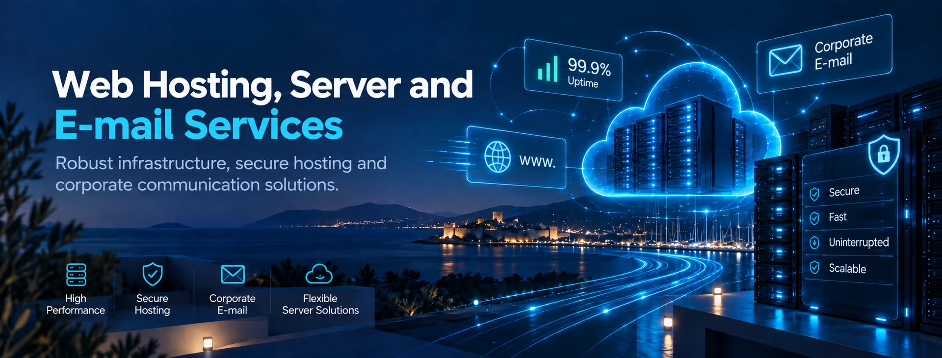 Web Hosting, Servers & E-mail — Bodrumlu.net service banner